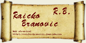 Raičko Branović vizit kartica